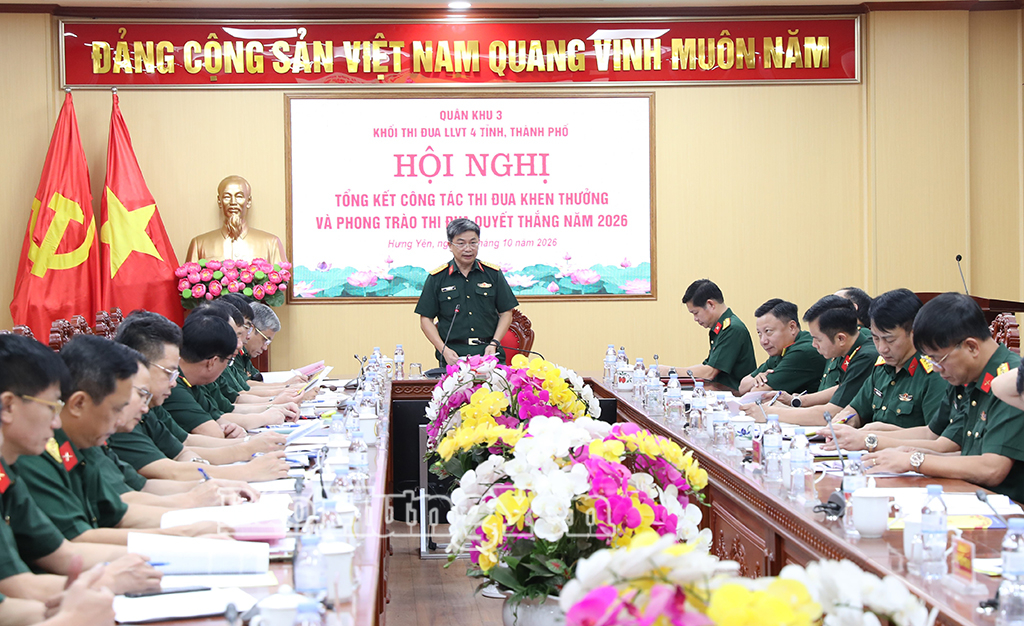 Khối thi đua lực lượng vũ trang 4 tỉnh, thành phố Quân khu 3: Tổng kết công tác thi đua, khen thưởng và phong trào thi đua quyết thắng năm 2026