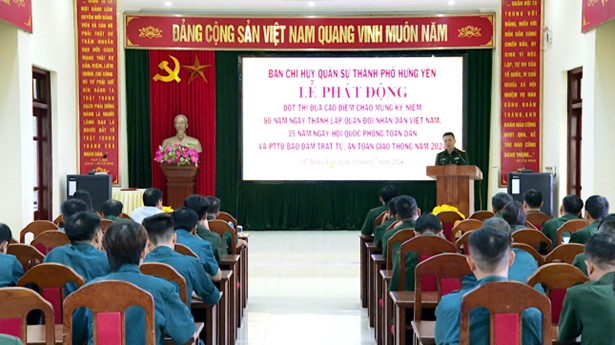 BAN CHỈ HUY QUÂN SỰ THÀNH PHỐ TỔ CHỨC LỄ PHÁT ĐỘNG ĐỢT THI ĐUA CAO ĐIỂM CHÀO MỪNG KỶ NIỆM 80 NĂM NGÀY THÀNH LẬP QUÂN ĐỘI NHÂN DÂN VIỆT NAM, 35 NĂM NGÀY HỘI QUỐC PHÒNG TOÀN DÂN VÀ PHÁT ĐỘNG PHONG TRÀO 