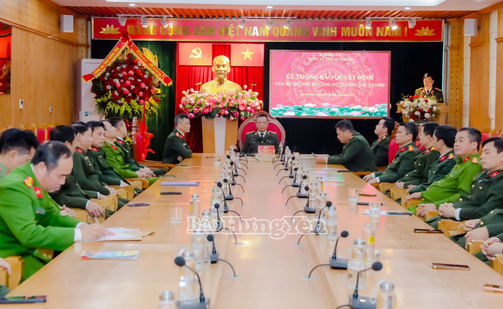 Công an tỉnh Hưng Yên thông báo Quyết định của Bộ trưởng Bộ Công an về công tác cán bộ 