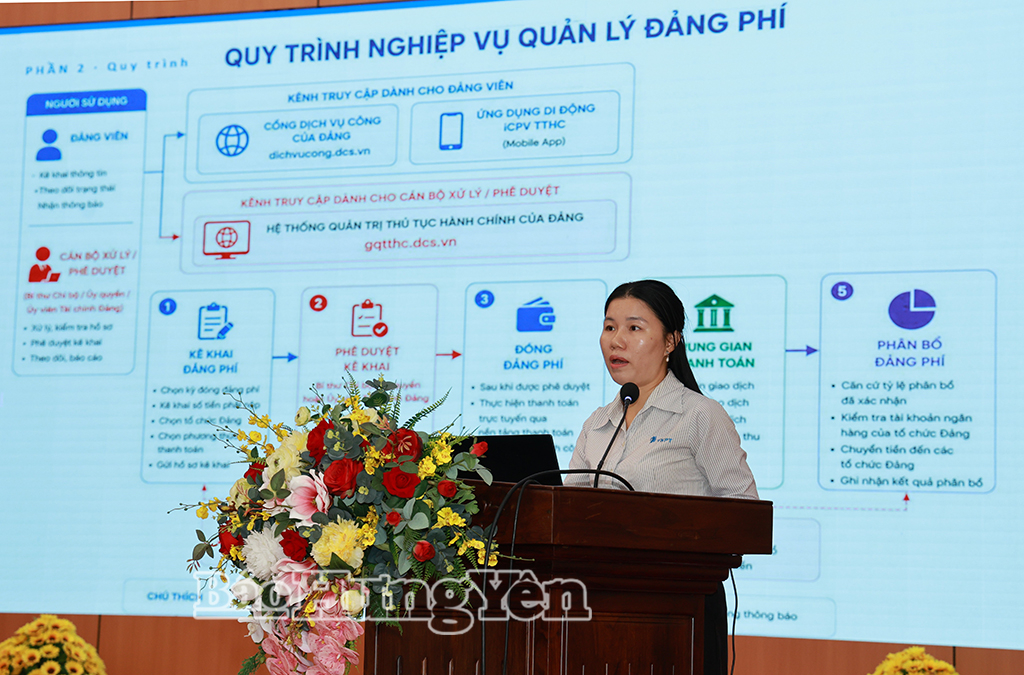 Tập huấn triển khai 4 thủ tục hành chính và quản trị, sử dụng hệ thống giải quyết thủ tục hành chính của Đảng trên môi trường điện tử
