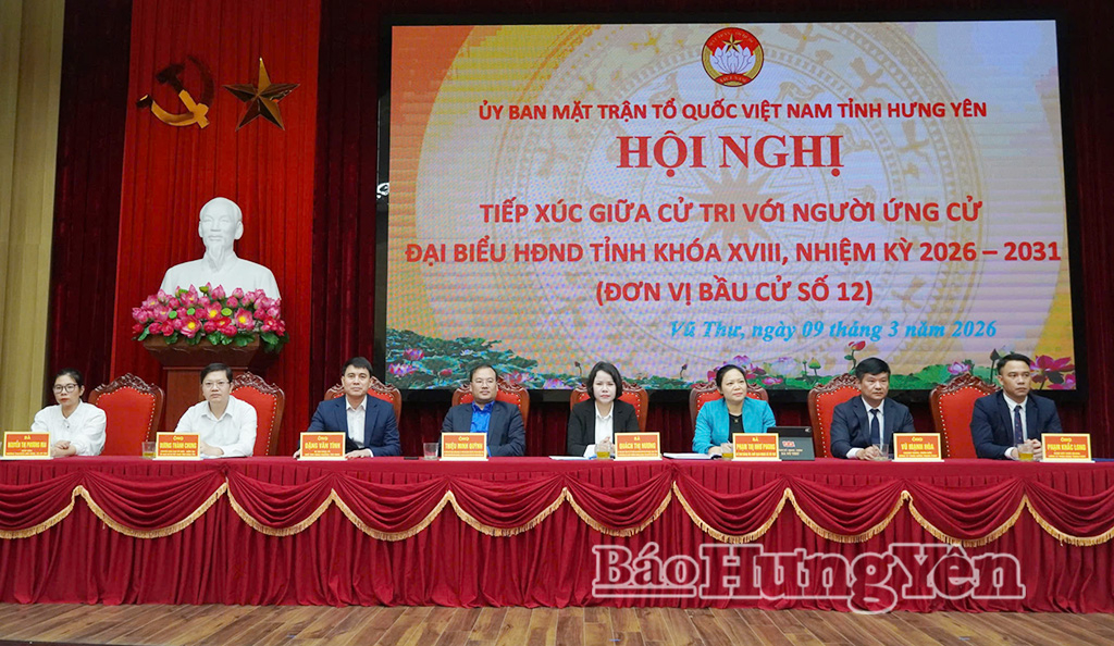 Hội nghị tiếp xúc giữa cử tri với những người ứng cử đại biểu HĐND tỉnh khóa XVIII tại đơn vị bầu cử số 12