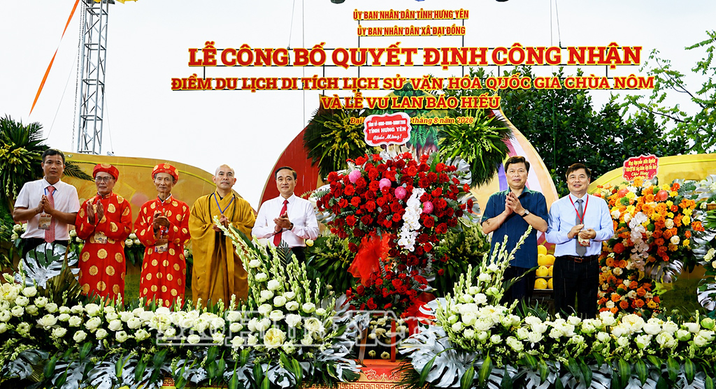 Công bố Quyết định công nhận Điểm du lịch: Di tích lịch sử - văn hóa Quốc gia chùa Nôm