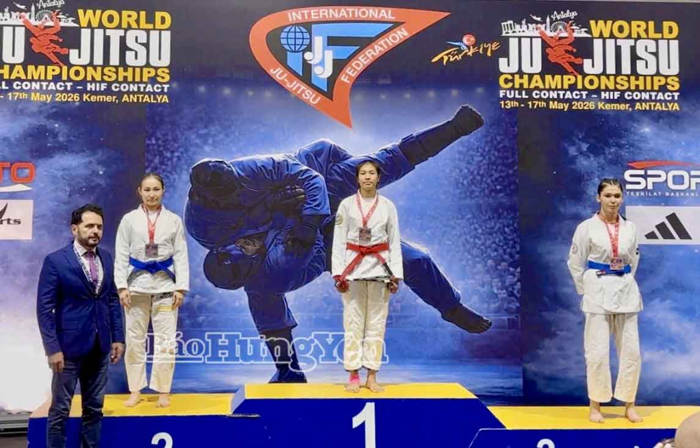 Vận động viên Hưng Yên giành huy chương vàng tại Giải vô địch thế giới Jujitsu Full-contact 2026