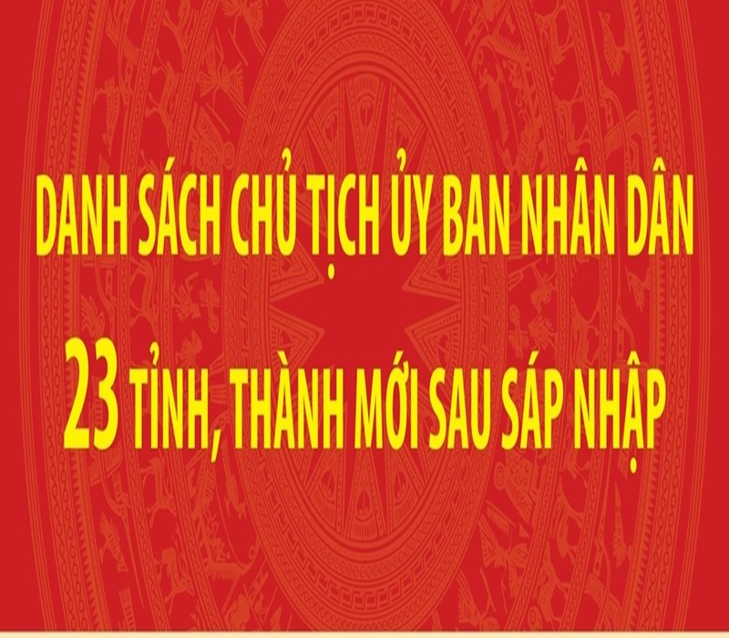 Danh sách Chủ tịch Ủy ban Nhân dân các tỉnh, thành phố mới sau sáp nhập