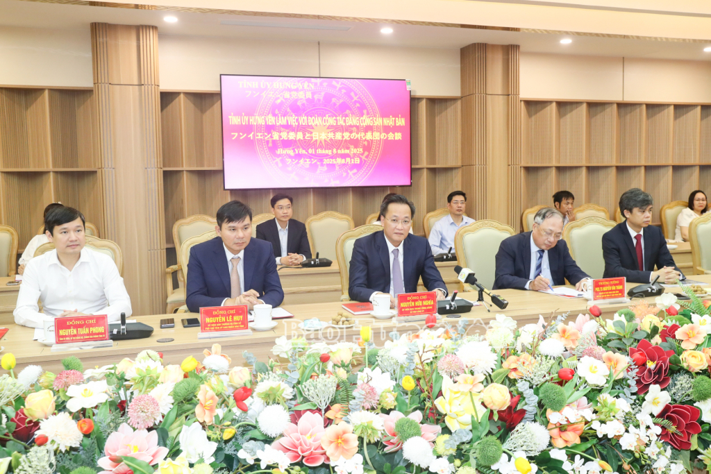 Tỉnh ủy Hưng Yên làm việc với đoàn công tác Đảng Cộng sản Nhật Bản